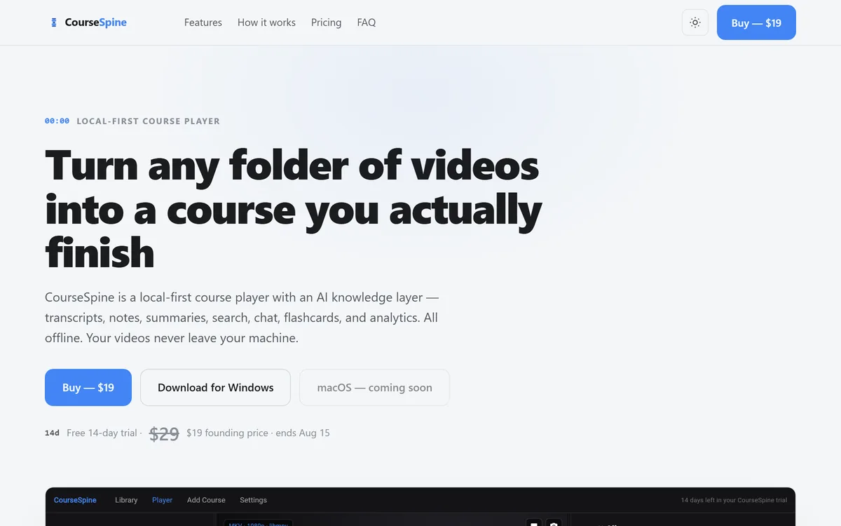 CourseSpine screenshot