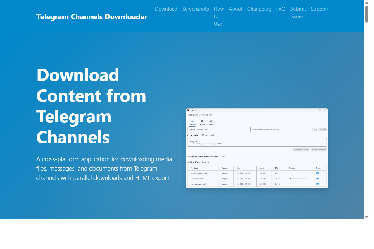TgLoader Screenshot