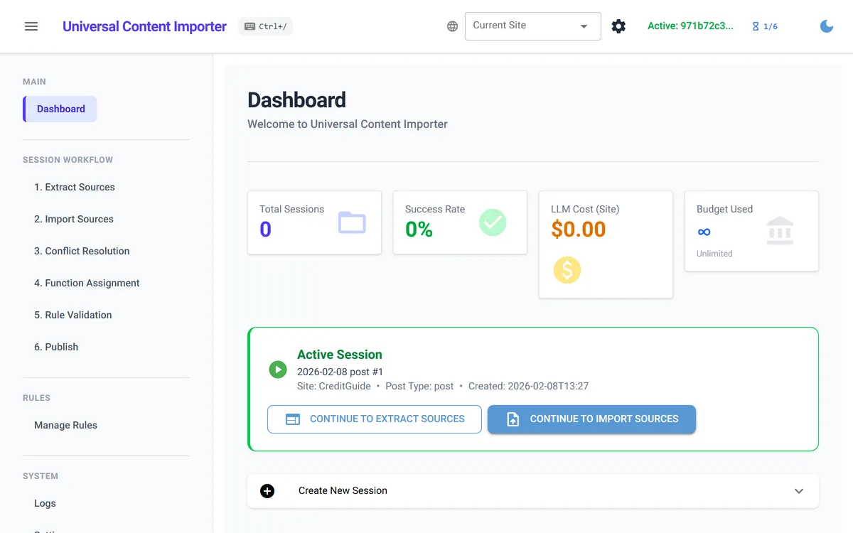 Universal Content Importer screenshot