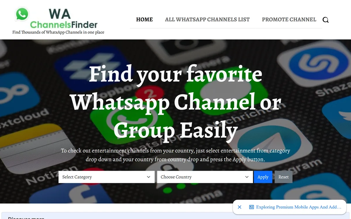 WA Channels Finder screenshot